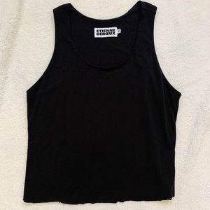 etienne deroeux black double layered tank top size 38